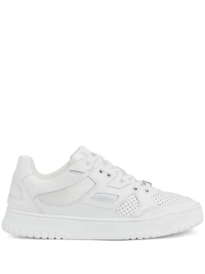 Gucci Logo Leather Sneaker In White
