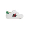 Gucci Toddler Leather Sneaker With Web In Weiss