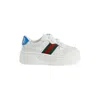 Gucci Leather Sneaker With Web In White