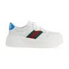 Gucci Leather Sneaker With Web In White