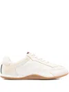 Gucci Elan Washed Leather Low-top Sneakers In White