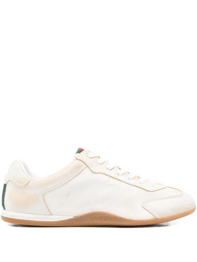 Gucci Leather Sneakers In Neutral