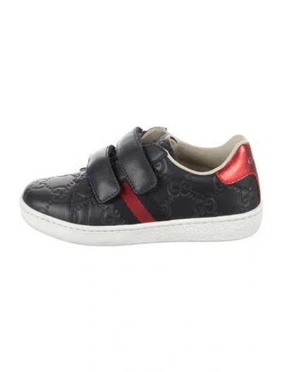 Pre-owned Gucci Babies' Leather Sneakers In Blue