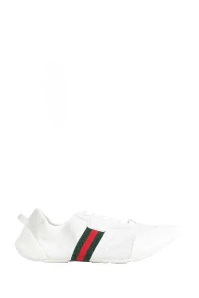 Gucci Flex Leather Sneakers In White