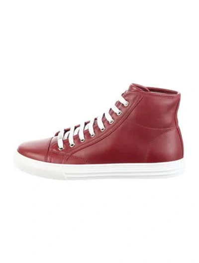 Pre-owned Gucci Leather Sneakers In Red