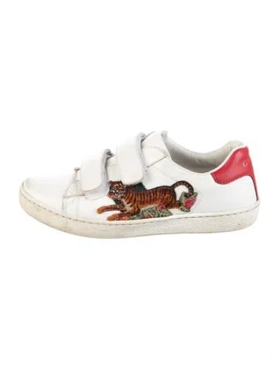 Pre-owned Gucci Babies' Leather Sneakers In White