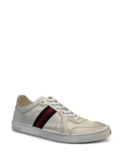 Gucci Leather Sneakers In White