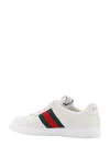 Gucci Leather Sneakers With Lateral Web Band In White