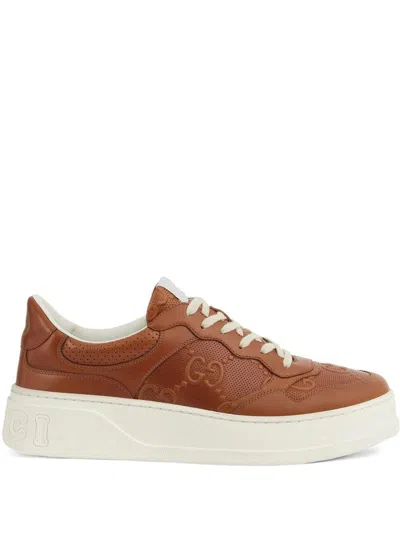 Gucci Leather Sneakers With R.s Harness For Men In Tan