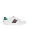 Gucci Leather Sneakers With Web Ribbon Detail Kids In White