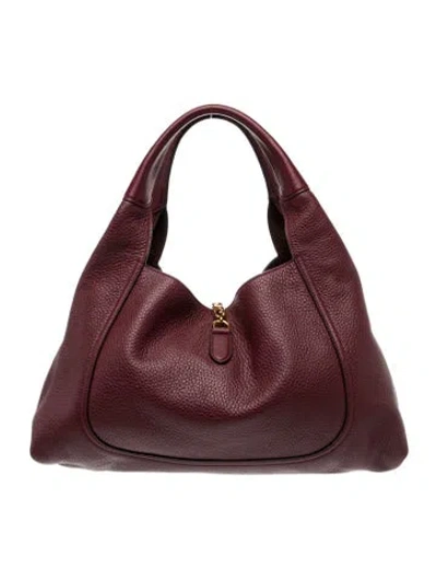 Pre-owned Gucci Leather Softbit Maxi In Burgundy