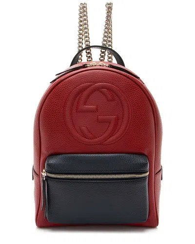 Gucci Soho Leather Backpack In Burgundy