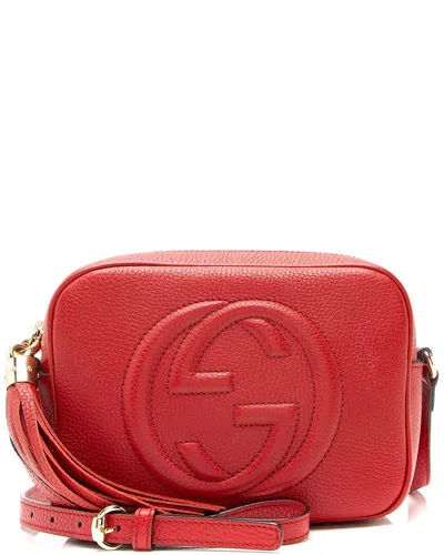 Gucci Leather Soho Disco Bag (authentic Pre-loved) In Red