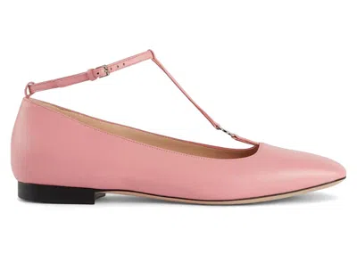 Pre-owned Gucci Leather Squaretoe Flat (women's) Sneakers In Pink