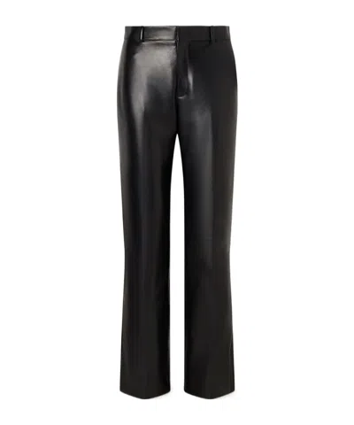 Gucci Leather Straight-leg Pants In Black