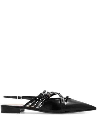 Gucci 15mm Leather Strappy Ballet Flats In Black