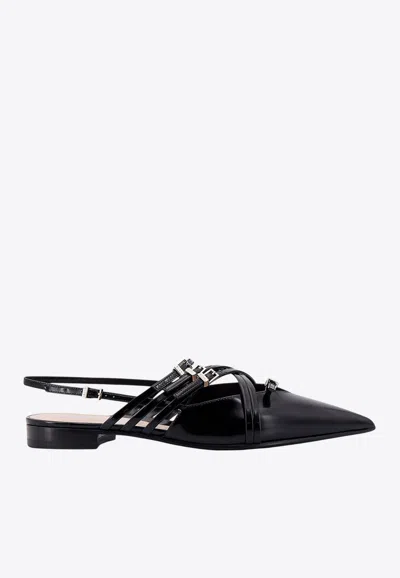 Gucci Leather Strappy Pointed-toe Flats