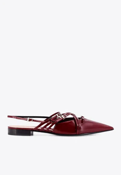 Gucci Leather Strappy Pointed-toe Flats