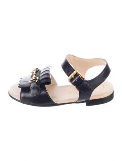 Pre-owned Gucci Babies' Leather Strappy Sandals In Blue