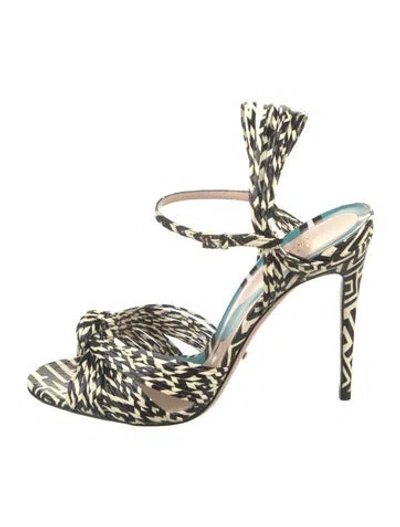 Pre-owned Gucci Leather Striped Mules In Black