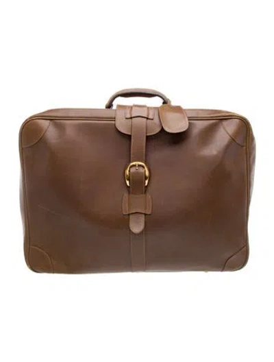 Pre-owned Gucci Leather Suitcase Vintage In Brown