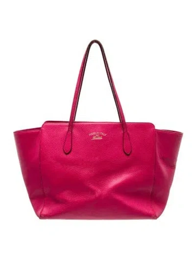 Pre-owned Gucci Leather Swing Medium In Pink
