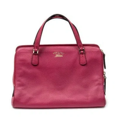 Pre-owned Gucci Leather Swing Top Handle Satchel In Pink