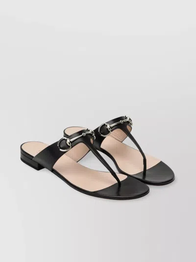 GUCCI LEATHER THONG SANDALS HORSEBIT DETAIL