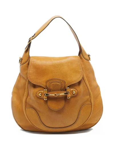 Pre-owned Gucci Leather Top-handle Bag In Brown