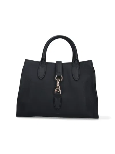 Gucci Leather Top Handle Tote Bag In Black