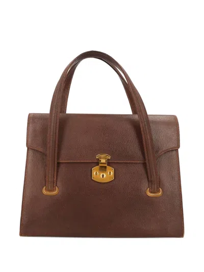 Pre-owned Gucci Leather Tote Bag In Brown