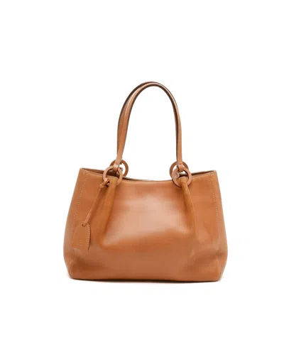 Gucci Leather Tote Bag In Brown