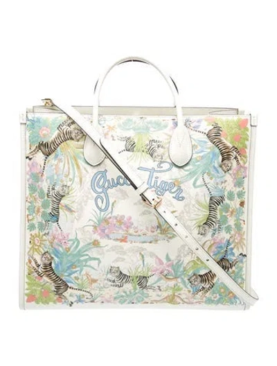 Pre-owned Gucci Leather Tote In Neutrals