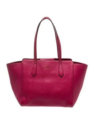 Pre-owned Gucci Leather Tote In Pink