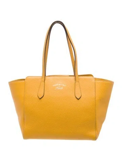 Pre-owned Gucci Leather Tote In Yellow