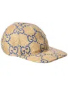 Gucci Leather-trim Baseball Cap In Blue
