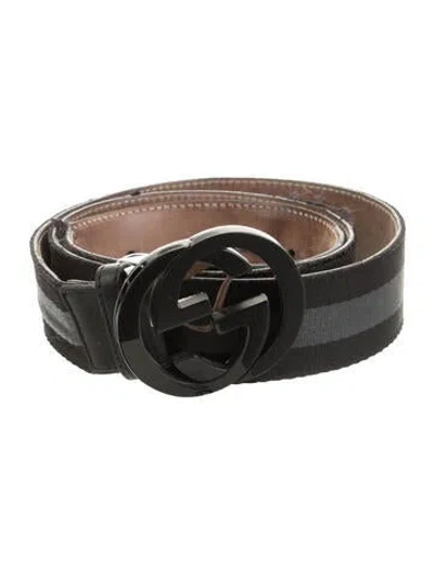 Pre-owned Gucci Leather Trim Embellishment Belt Kit In Black