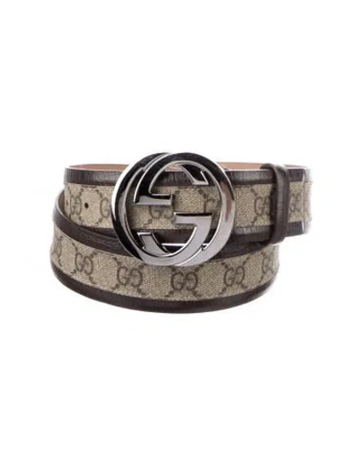 Pre-owned Gucci Leather Trim Embellishment Belt In Neutral