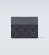 GUCCI LEATHER-TRIMMED GG CANVAS CARD HOLDER