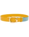 Gucci Leather Two Tone G Belt (authentic Pre-loved) In Yellow