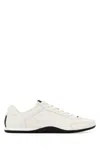 Gucci White Calf Leather Bos Taurus Low Top Sneakers In White