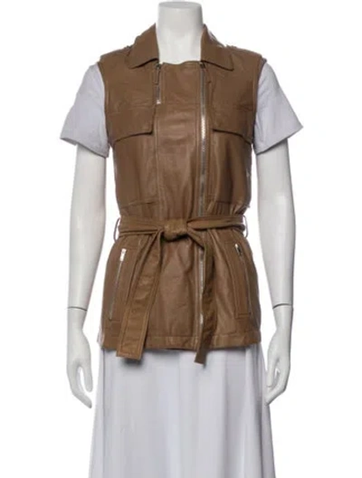 Pre-owned Gucci Leather Vest In Neutrals