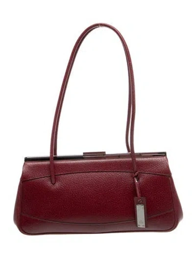 Pre-owned Gucci Leather Vintage Red Leather Frame Shoulder Bag