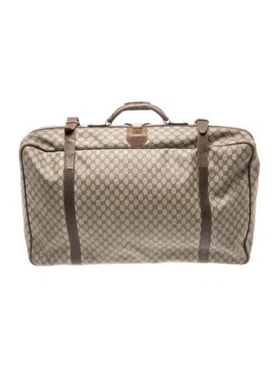 Pre-owned Gucci Leather Vintage Suitcase In Neutrals