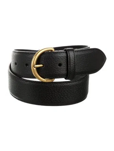 Pre-owned Gucci Leather Waist Belt In Black
