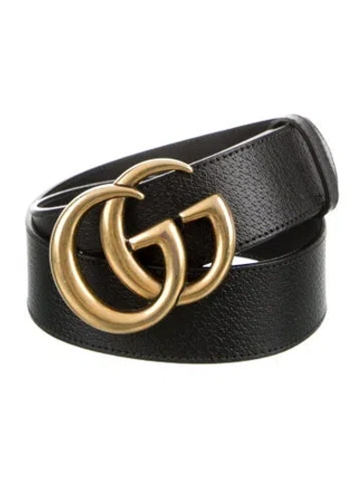 Pre-owned Gucci Leather Waist Belt In Black