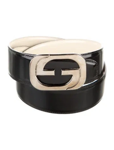 Pre-owned Gucci Leather Waist Belt In Black