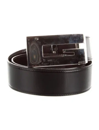 Pre-owned Gucci Leather Waist Belt In Black