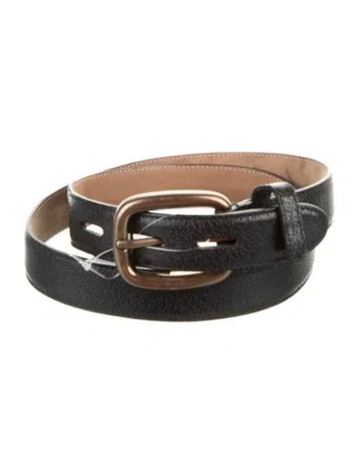 Pre-owned Gucci Leather Waist Belt In Black