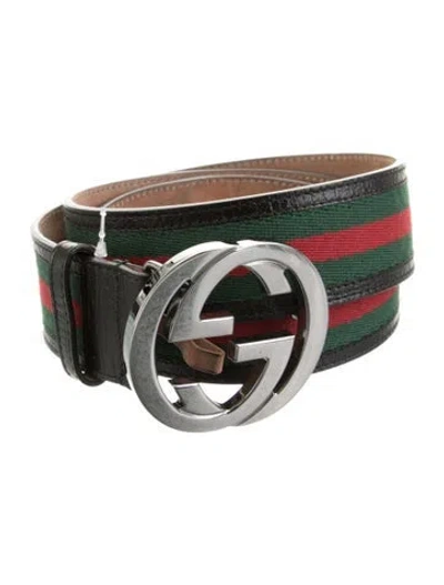 Pre-owned Gucci Leather Waist Belt In Black